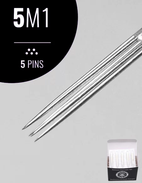 5m1 Dövme Tattoo İğnesi 5 Adet İğne + 5 Adet İğne Ucu Tips