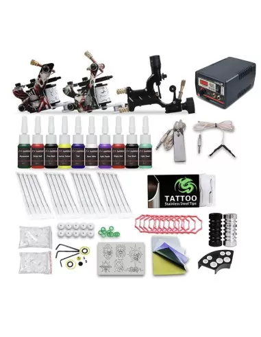 3 Makineli Dragon Hawk Dövme Seti - 2 Bobinli 1 Rotary Makine