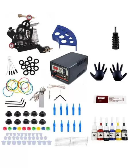 Bobinli Makineli Dövme Seti - Pro Adaptörlü Tam Boyalı Set