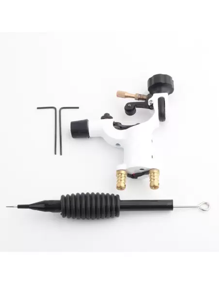 Dövme Makinası Dragonfly Modeli Rotary Grips, Tips, İğne Hediyeli (Beyaz)